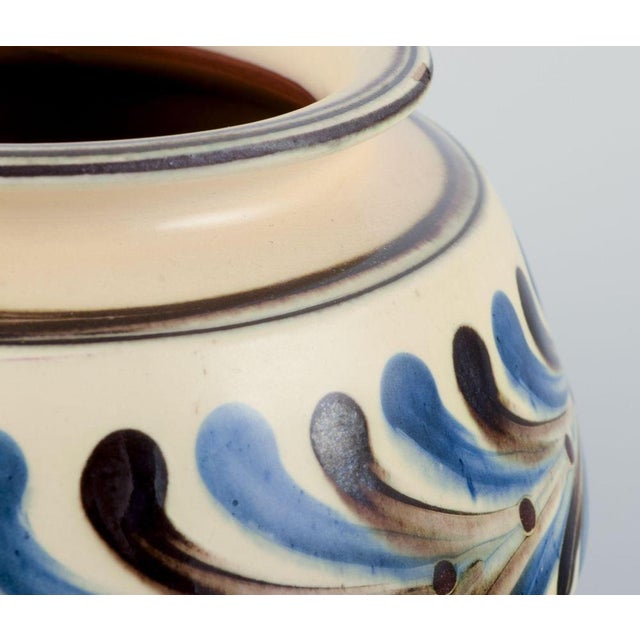 Handmade Ceramic Vase with Cow Horn Technique from Kähler, Denmark, 1930s For Sale - Image 4 of 8