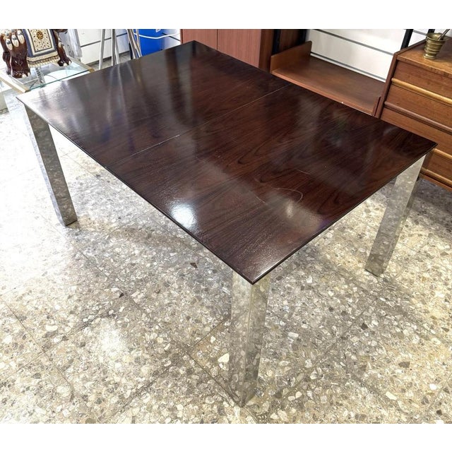 Metal Dining Table attributed to Giovanni Offredi for Saporiti, 1970s For Sale - Image 7 of 14