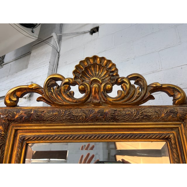 French-Style Mirrored Three-Panel Gilded Folding Screen For Sale - Image 4 of 7