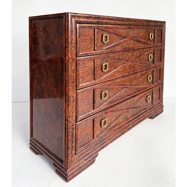 Late 20th Century Late 20th Century Drexel Heritage Expectations Faux Tortoise Console Chests, Vintage Pair For Sale - Image 5 of 12