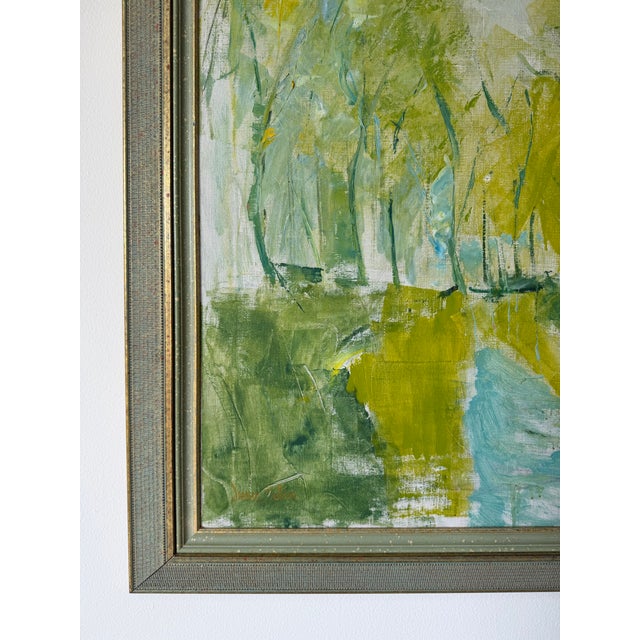 Wood 1970’s James Holder Expressionist Abstract Acrylic on Canvas Painting – Framed For Sale - Image 7 of 12