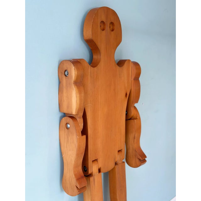 Mid-Century American Folk Art Wood Articulated Man Figure For Sale In Detroit - Image 6 of 9