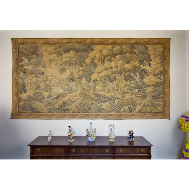 Textile Large Verdure Wall Tapestry with Forest Landscape For Sale - Image 7 of 7