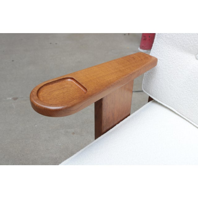 1960s Modernist Oak Sofa Designed by Guillerme et Chambron For Sale In New York - Image 6 of 14