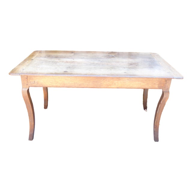 18th Century French Weathered Oak Dining Table For Sale