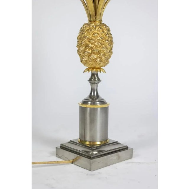 Maison Charles Lamp in Gilded Bronze and Sheet Metal from Maison Charles, 1970s For Sale - Image 4 of 7