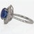 Metal 4cts Blue Sapphire Ring With Natural Diamonds Accents: Solid 14k Gold, 8x6mm For Sale - Image 7 of 7