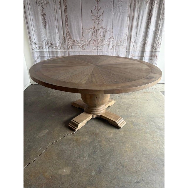 Rustic Walnut Pedestal Dining Table by Miamar Home For Sale - Image 12 of 17