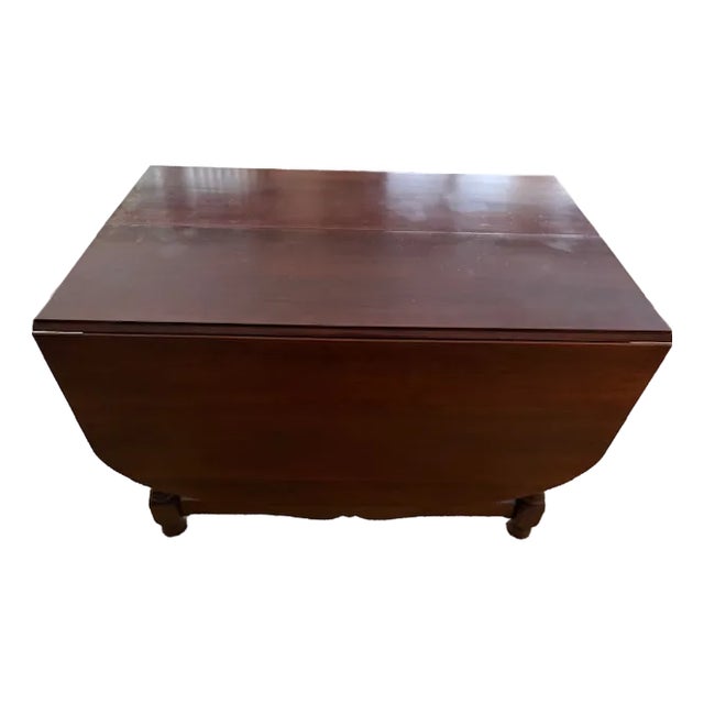 1950s Dining Set – Drop-Leaf Table, 6 Chairs For Sale