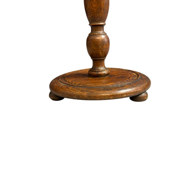 1930s Antique Turned Wood Pedestal Stand, 1930 For Sale - Image 5 of 13