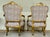 Italian Antique Carved Wood Leopard Print Bergere Chairs Pair For Sale - Image 9 of 10