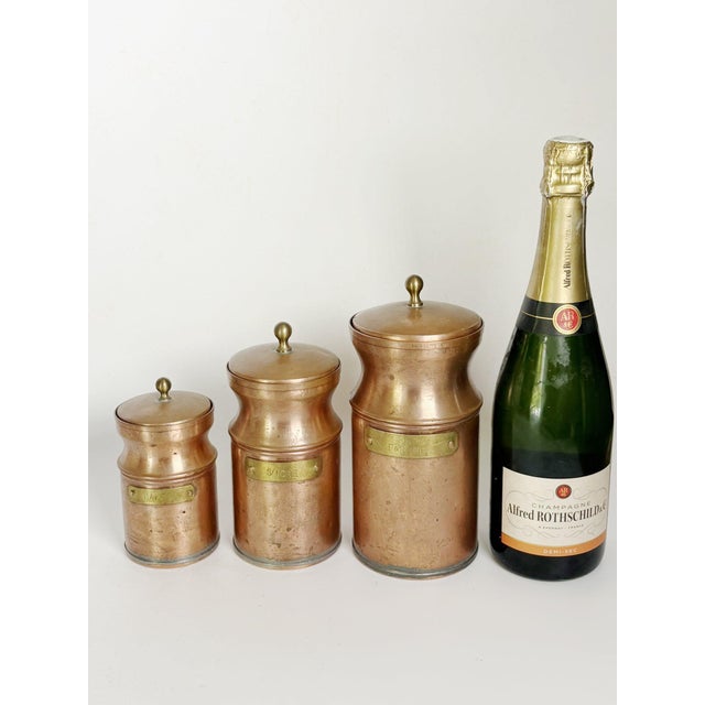 Vintage Copper Pots, France, 1960s, Set of 3 For Sale - Image 3 of 12