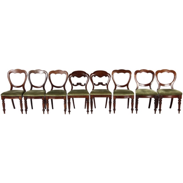 Antique Victorian Mahogany Chairs with Balloon Backs, 1840s, Set of 8 For Sale - Image 18 of 18