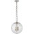 Turenne Medium Globe Pendant in Polished Nickel with Clear Glass Designer: AERIN Canopy: 5" Round Mounting: Chain Shade...