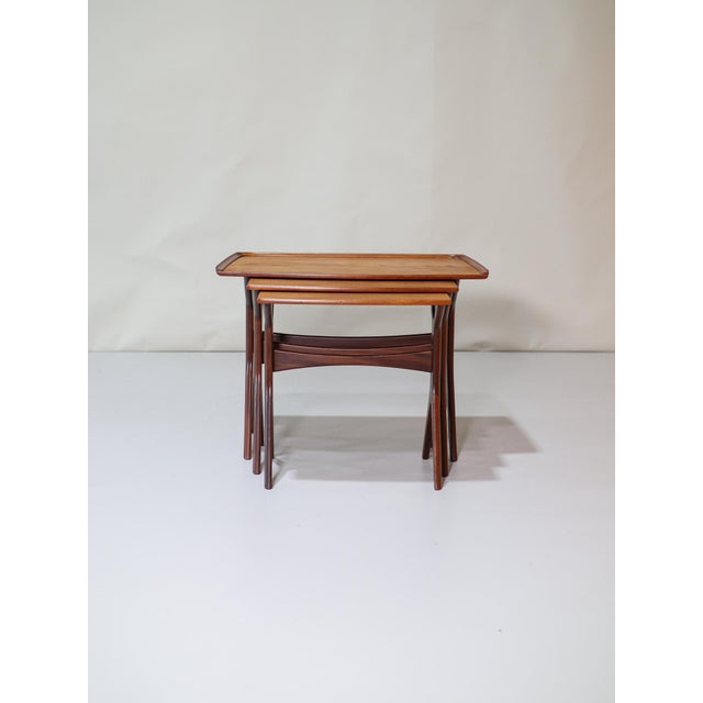 Nesting Tables in Teak by Johannes Andersen for CFC Silkeborg, Denmark, 1960s, Set of 3 For Sale - Image 11 of 13
