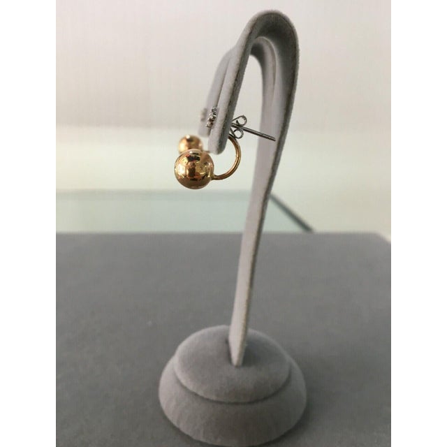 Illusion Set Pave Set White Diamonds Geometric Sphere Globes 18 Karat Yellow Gold, A Pair For Sale In Washington DC - Image 6 of 10