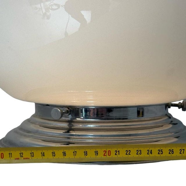 Art Deco Ceiling Lamp with Opaline Glass and Metal Mount from Gispen For Sale - Image 6 of 7