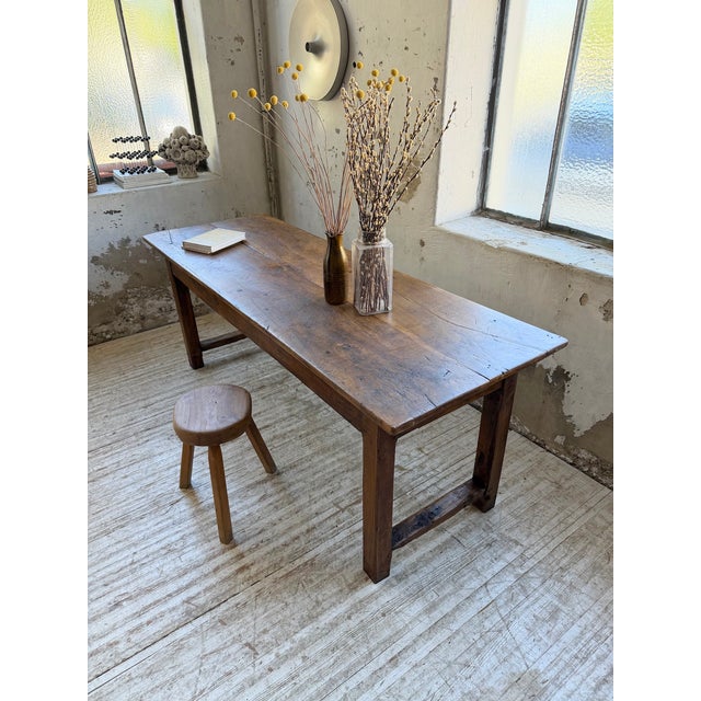 Antique Rustic Farmhouse Table in Walnut, 1900s For Sale - Image 6 of 18