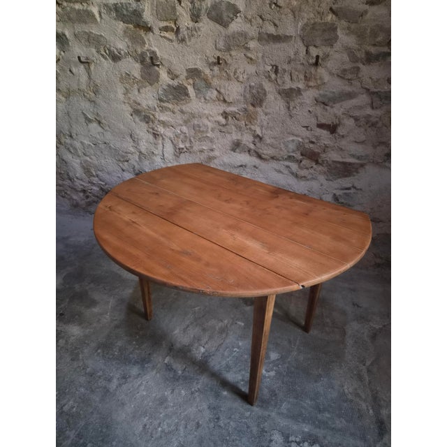Antique French Rustic Cherrywood Drop-Leaf Table, 1900s For Sale - Image 12 of 17
