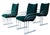 Milo Baughman Mid-Century Modern Chrome frames with deep green channel-tufted upholstery Dining Chairs For Sale - Image 4 of 4