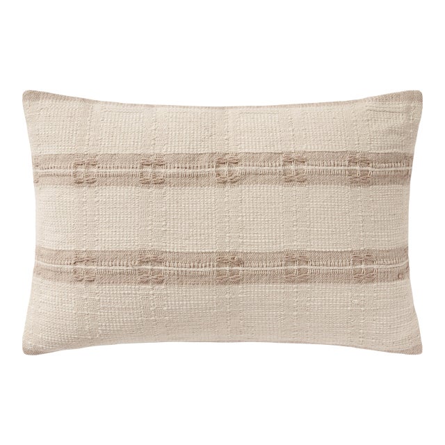 Amber Lewis x Loloi Diego Natural 13" x 21" Cover with Down Pillow For Sale