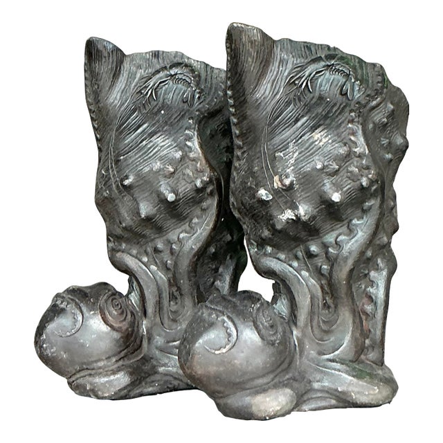 Vintage Coastal Cast Bronze Octopus Vase - A Pair For Sale