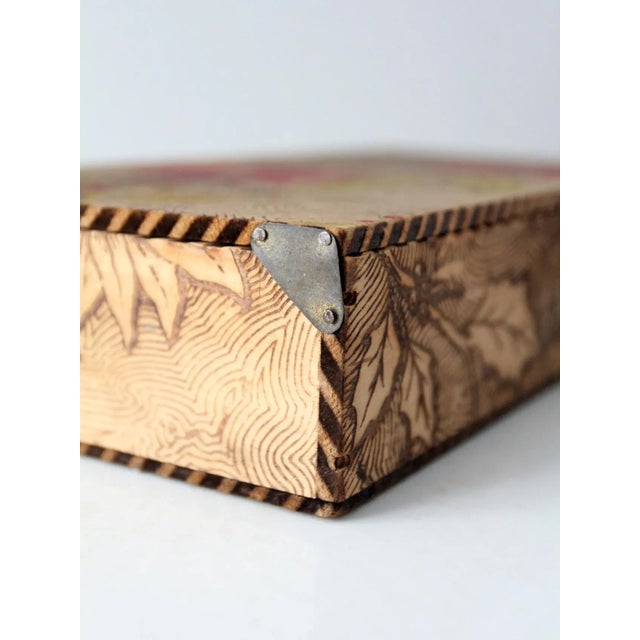 Victorian Pyrography Box For Sale - Image 9 of 12