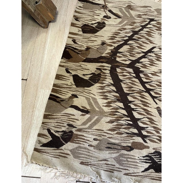 Mexican Vintage Handwoven Mexican Zapotec Kilim 2.7' X 5.2' (82cm X 158cm) 1940s For Sale - Image 3 of 8