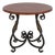 Round Cherry Top Wrought Iron Base Dining or Center Table For Sale