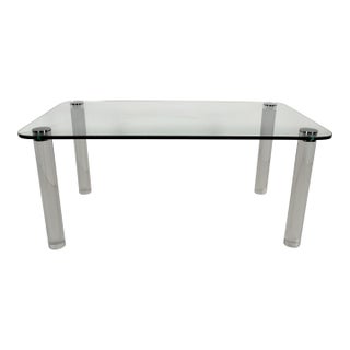 Pace Collection Glass and Lucite Dining Table, Usa C 1970s For Sale