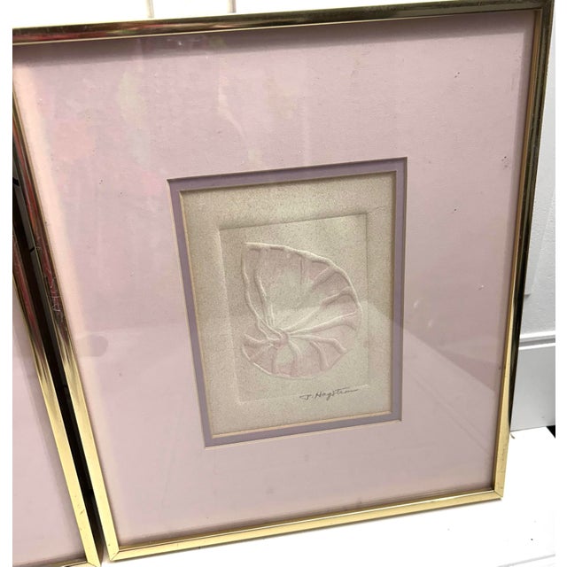 Coastal Patricia P. Hagstrom Vintage Embossed Silkscreen Prints of Ocean Seashells - Set of 2 For Sale - Image 3 of 10