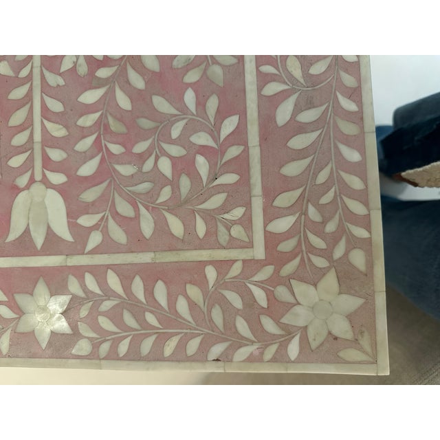 Late 20th Century Late 20th Century Pink Bone Inlay Chest of Drawers For Sale - Image 5 of 18