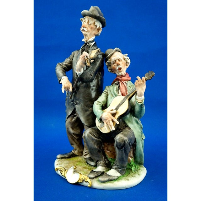 20th Century Porcelain Sculpture of a Couple of Elderly Musicians by Giuseppe Cappè for Capodimonte, Italy For Sale - Image 9 of 18
