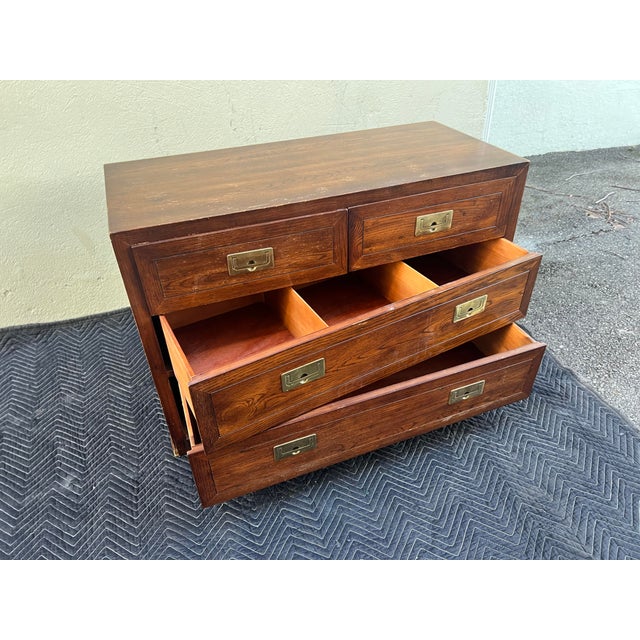 Campaign Campaign Scene 1, Henredon Chest of 4 Drawers For Sale - Image 3 of 12