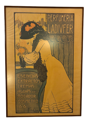 Modernist Ladivfer Perfumeries Poster by Francisco De Cidón, 1903