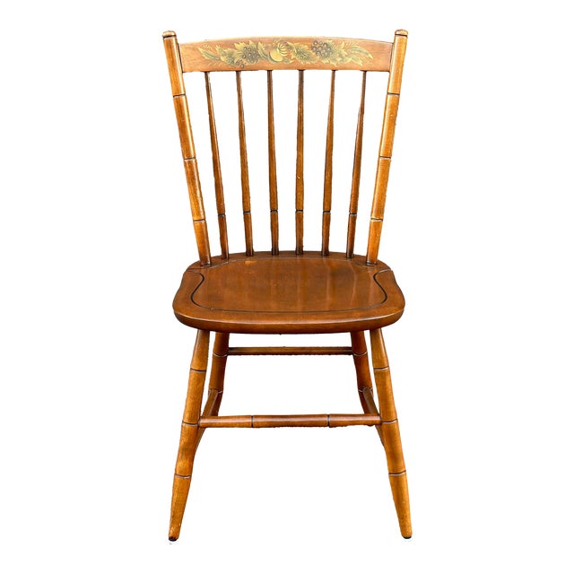 Vintage L. Hitchcock Stenciled Windsor Side Chair | Chairish