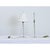 French, vintage pair of table lamps made of solid, clear glass spheres stacked in a column. Below an egg-shape finial of...