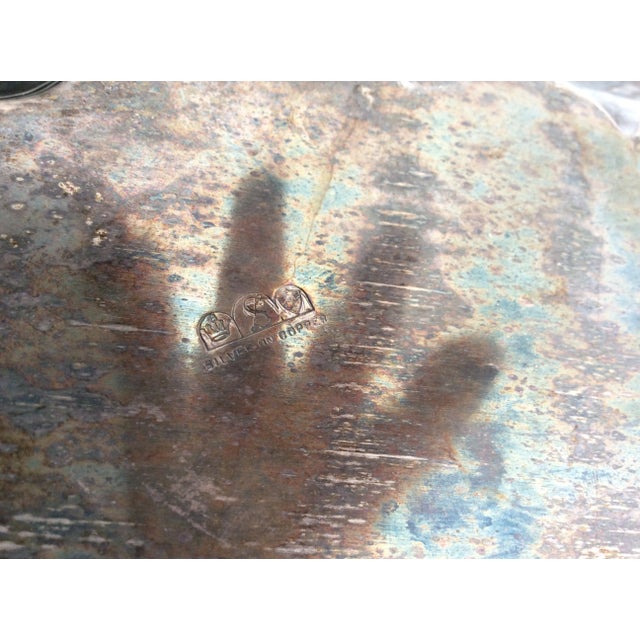 Antique Rococo Style Silver on Copper Tray For Sale In San Antonio - Image 6 of 6