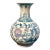 Large Vintage Baluster Shaped, Chinese Porcelain Vase W/ Pink, Green and Blue Chrysanthemums For Sale