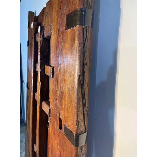 Reproduction Chinese Wood with Iron Doors with Food Dog Knockers - a Pair For Sale - Image 12 of 13
