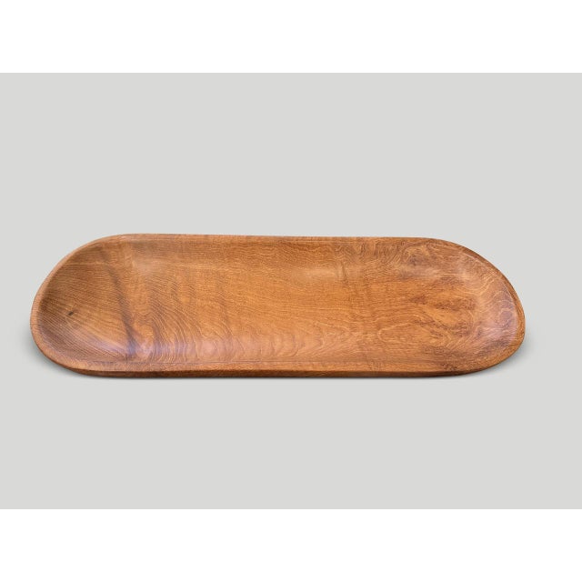 Contemporary Andrianna Shamaris Oval Teak Wood Platter For Sale - Image 3 of 5