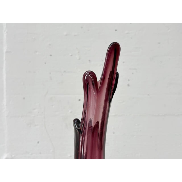 Purple Vintage Murano Glass Vase in Violet, 1950s For Sale - Image 8 of 17