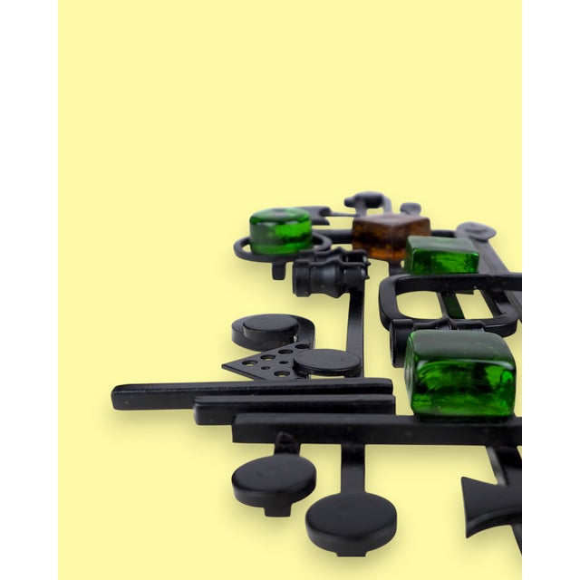 Green Wall Relief in Glass and Metalwork from Dantoft, 1960s For Sale - Image 8 of 13