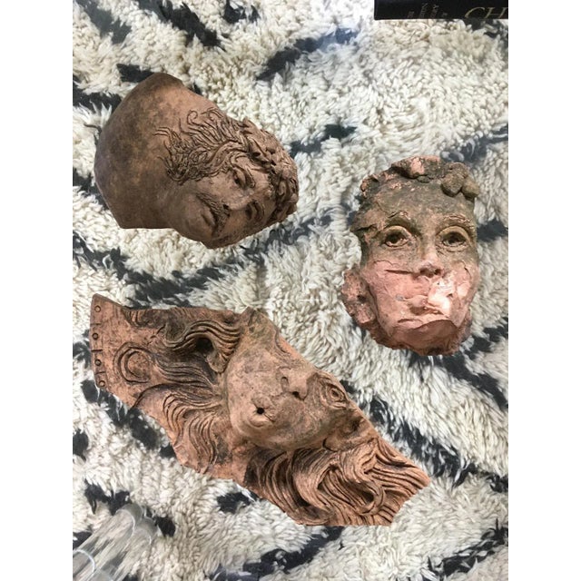 1930s Vintage Art Nouveau Neo Classic Architectural Faces Pottery Fragments- Set of 3 For Sale - Image 13 of 13