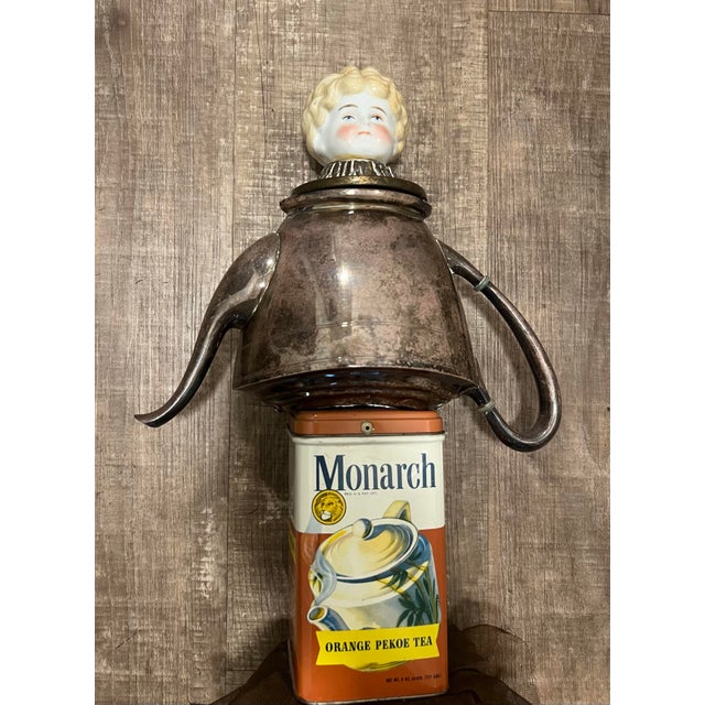 Silver Contemporary Bill Finks Primitive Twig Wall Doll Tea Pot For Sale - Image 8 of 11