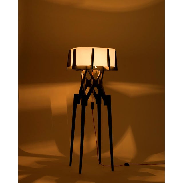 Black Lese Floor Lamp in Charcoal Black by Konstantin Achkov for Lock For Sale - Image 8 of 12