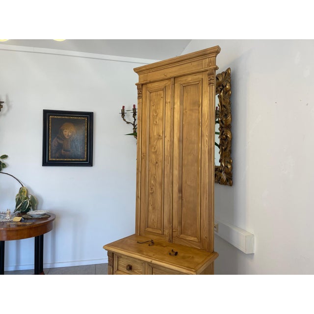 Brown Wood Farmhouse Wardrobe For Sale - Image 5 of 15