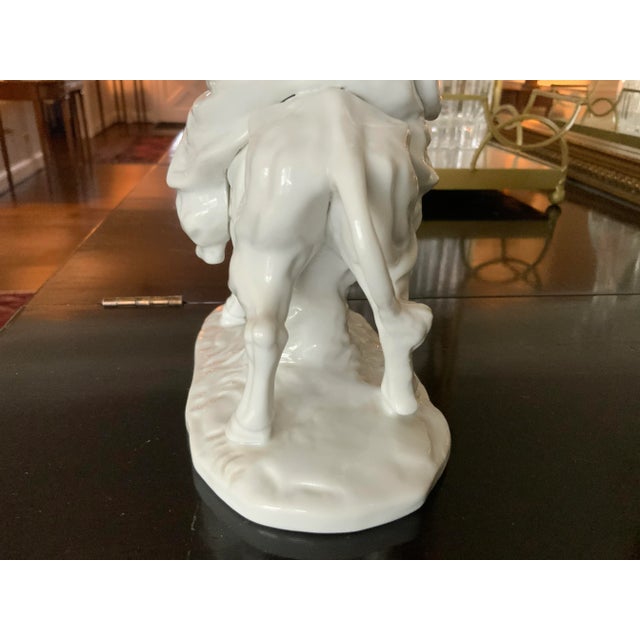 White Porcelain Japanese Man Riding a Donkey Figurine For Sale - Image 10 of 12