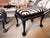 19th Century Queen Anne Style Carved Bench in Burchell Zebra Hide For Sale - Image 4 of 9