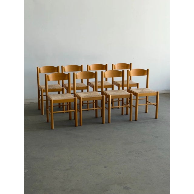 W16 D17 H32 SW14.5 SD15 SH19 Lightly restored 1970s/80s Italian style dining chairs, set of eight, with a new coating....